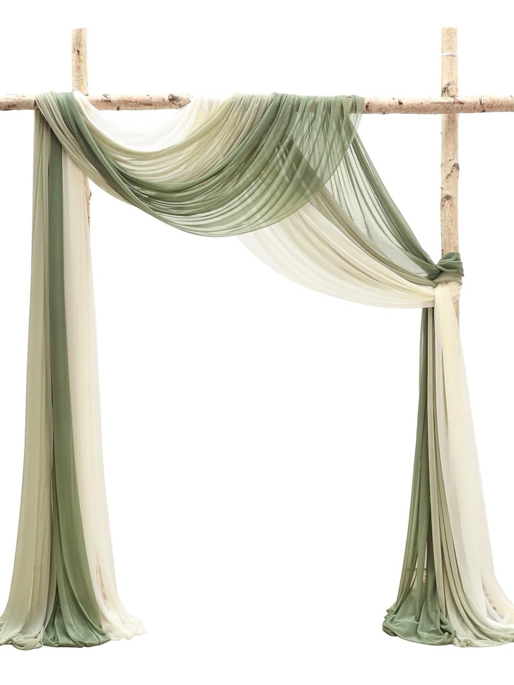 Wedding Arch Draping Fabric 3 Panels 20Ft Chiffon Fabric Drapes Arbor Drapery